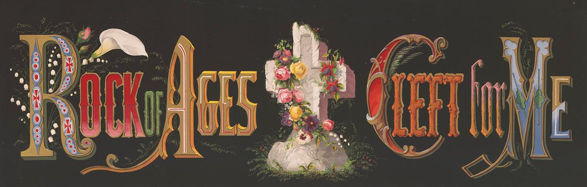 An 1875 print of "Rock of Ages Cleft for Me." Library of Congress. (Public Domain)