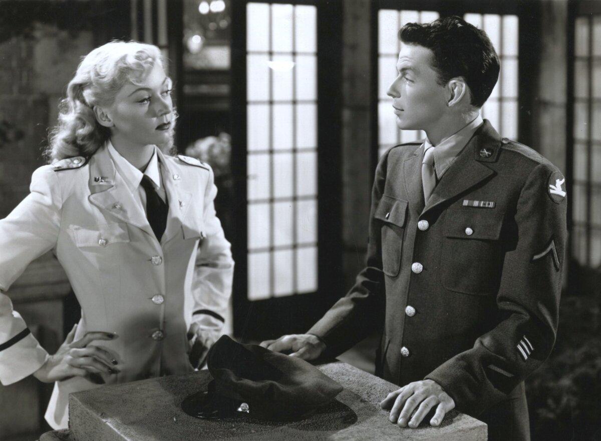 Publicity still for the 1947 film “It Happened in Brooklyn” starring Frank Sinatra and Gloria Grahame. (MovieStillsDB)