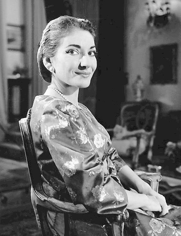 Photo of Maria Callas from the television talk show "Small World." The program was hosted by Edward R. Murrow. CBS Television. (Public Domain)