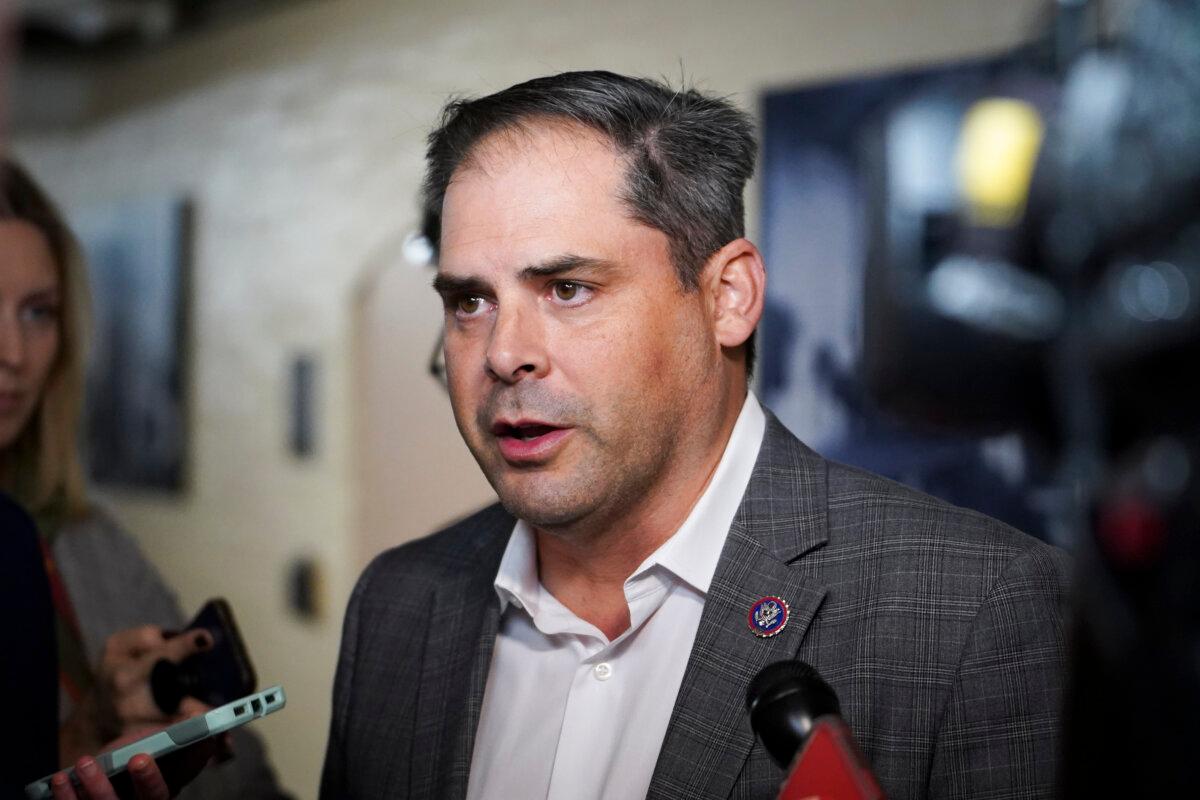 Rep. Mike Garcia (R-Calif.) speaks with reporters in Washington, on Oct. 16, 2023. (Madalina Vasiliu/The Epoch Times)