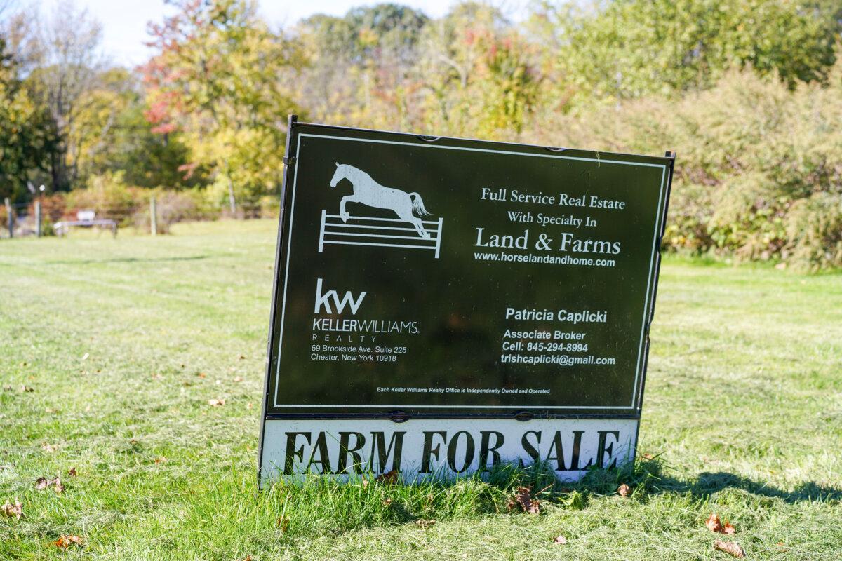 A farm for sale in Warwick, N.Y., on Oct. 13, 2023. (Cara Ding/The Epoch Times)