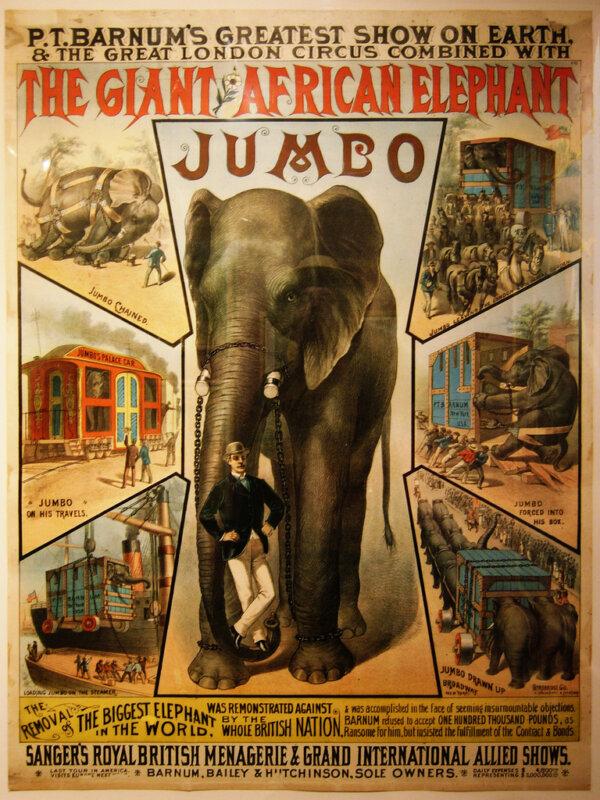 Poster of Jumbo the Elephant. (Public Domain)