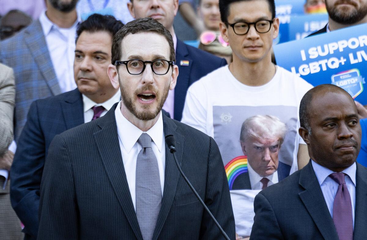 State Sen. Scott Wiener (D-San Francisco), attends an Equality California event at the California state capital building in Sacramento, Calif., on Aug. 29, 2023. (John Fredricks/The Epoch Times)