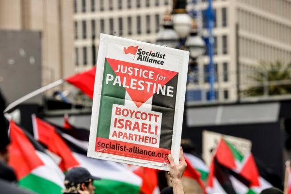 Supporters gather for a rally to free Palestine on the steps of the Victorian parliament in Melbourne, Australia, on Oct. 15, 2023. (Sam Tabone/Getty Images)