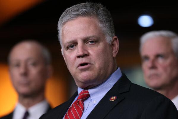 Rep. Drew Ferguson (R-Ga.) talks to reporters in Washington on Feb. 11, 2020. (Chip Somodevilla/Getty Images)