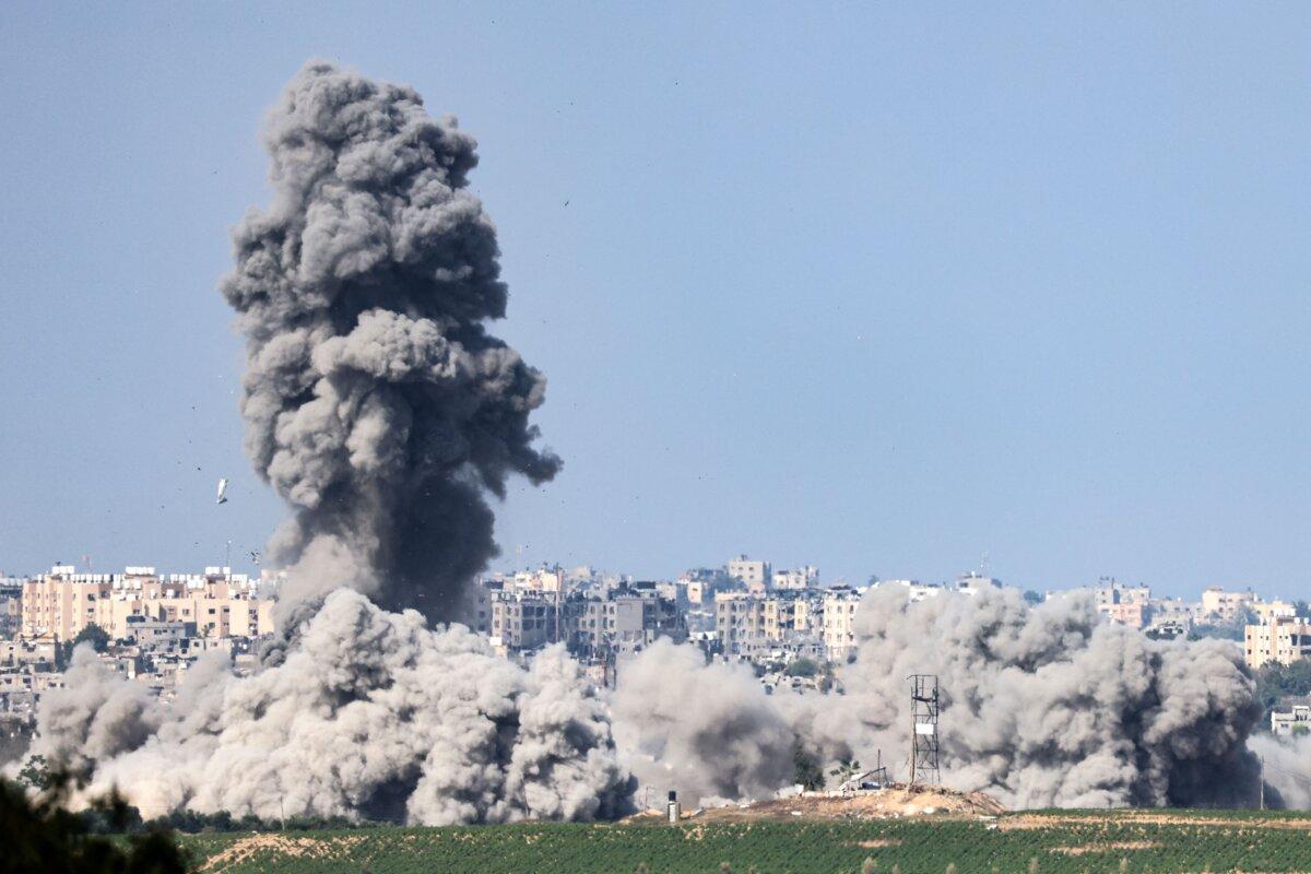 Part of the northern Gaza Strip as seen from the southern Israeli city of Sderot following an Israeli strike on Oct. 20, 2023. (Jack Guez/AFP via Getty Images)