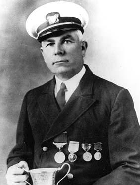John Allen Midgett was recognized by the UK government for saving UK seamen in 1918. (Public Domain)