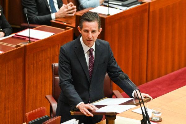 Liberal Party Senator Simon Birmingham on Feb. 6, 2023 in Canberra, Australia. (Photo by Martin Ollman/Getty Images)