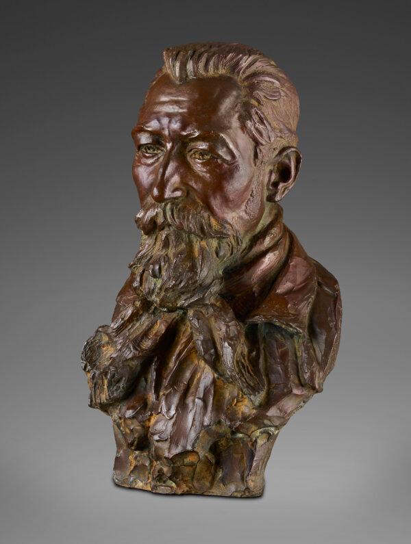 Eugène Rudier, a man from France, by Malvina Hoffman.Rudier ran the Rudier Foundry in Paris that Hoffman used along with other notable sculptors, including her master Augustine Rodin. (Field Museum)