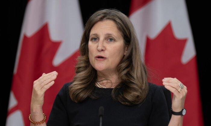 Chief Actuary to Create Estimate on Alberta Leaving CPP, Freeland Says After Meeting With Provinces