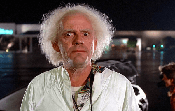 "Great Scott!" Dr. Emmett Brown (Christopher Lloyd) thinks to himself, in "Back to the Future." (Universal Pictures)