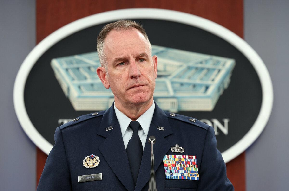 Pentagon press secretary Air Force Brig. Gen. Pat Ryder holds a press conference at the Pentagon in Arlington, Va., on Oct. 19, 2023. (Kevin Dietsch/Getty Images)