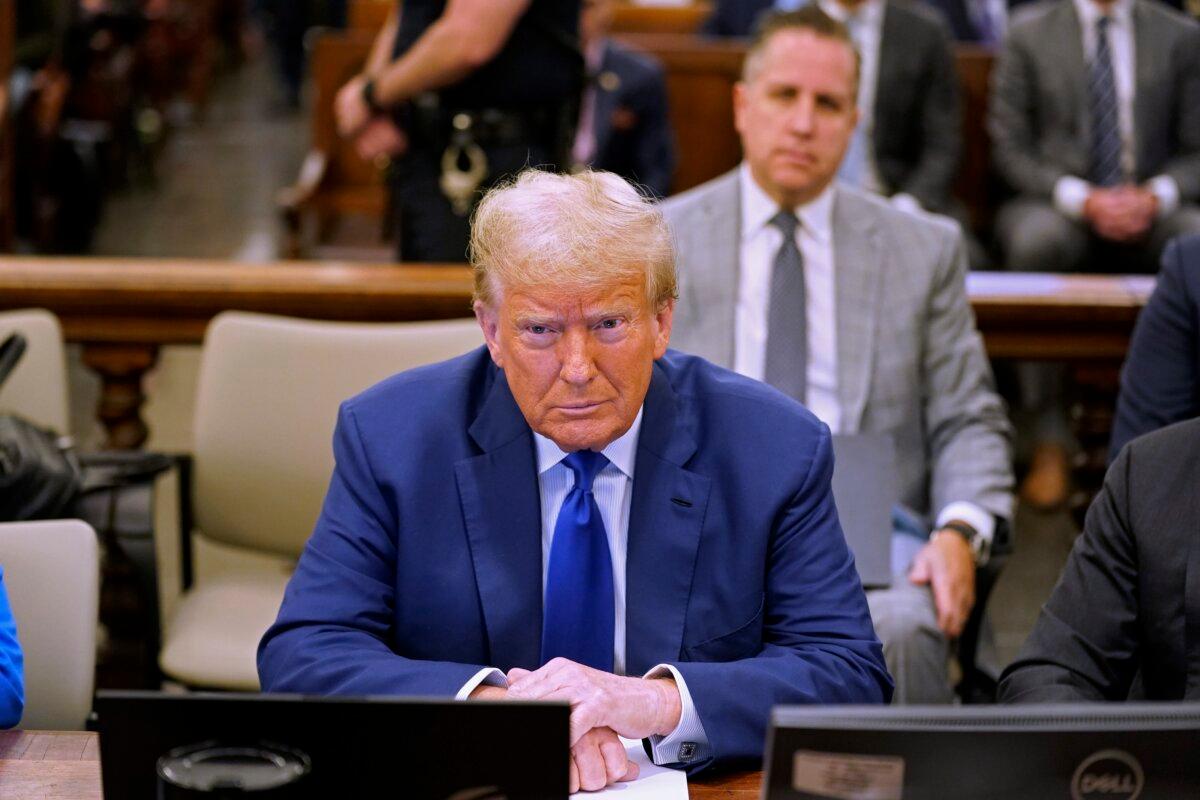 Former President Donald Trump sits in court during his civil fraud trial at New York State Supreme Court in New York City on Oct. 25, 2023. (Seth Wenig-Pool/Getty Images)