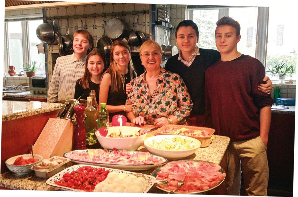 Thanksgiving 2017 at Ms. Bastianich’s home, with all of her grandchildren. (Courtesy of Lidia Bastianich)