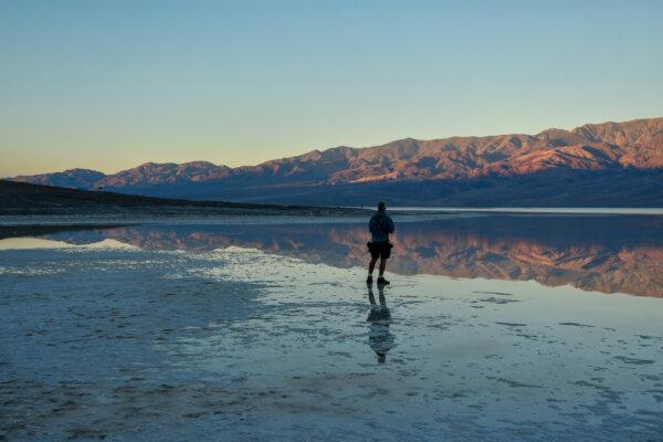 Traveler John Osborn at Badwater Basin, Death Valley National Park. (Christopher Reynolds/Los Angeles Times/TNS)