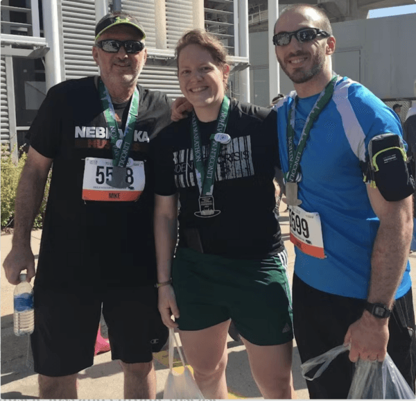 From left are the author’s father, who was age 61 at the time, the author’s wife, and the author, Zachary Gillen, after completing the Lincoln Half Marathon. (Zachary Gillen)