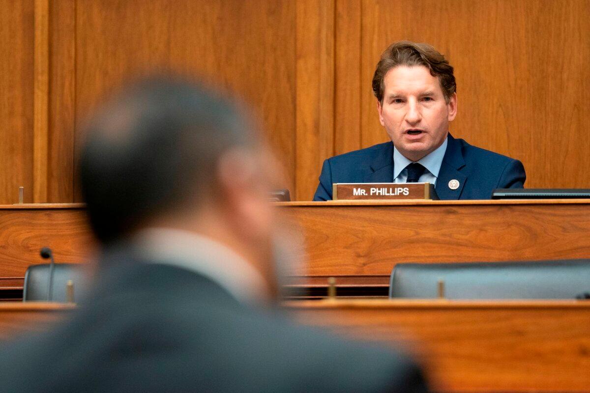 Rep. Dean Phillips, (D-Minn.) during a House Committee on Foreign Affairs hearing on Capitol Hill in Washington on Sept. 16, 2020. (Stefani Reynolds/Pool/AFP via Getty Images)