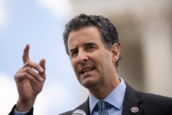 Rep. John Sarbanes (D-Md.) speaks as activists rally against the legislative filibuster outside of the Supreme Court in Washington on June 24, 2021. (Drew Angerer/Getty Images)