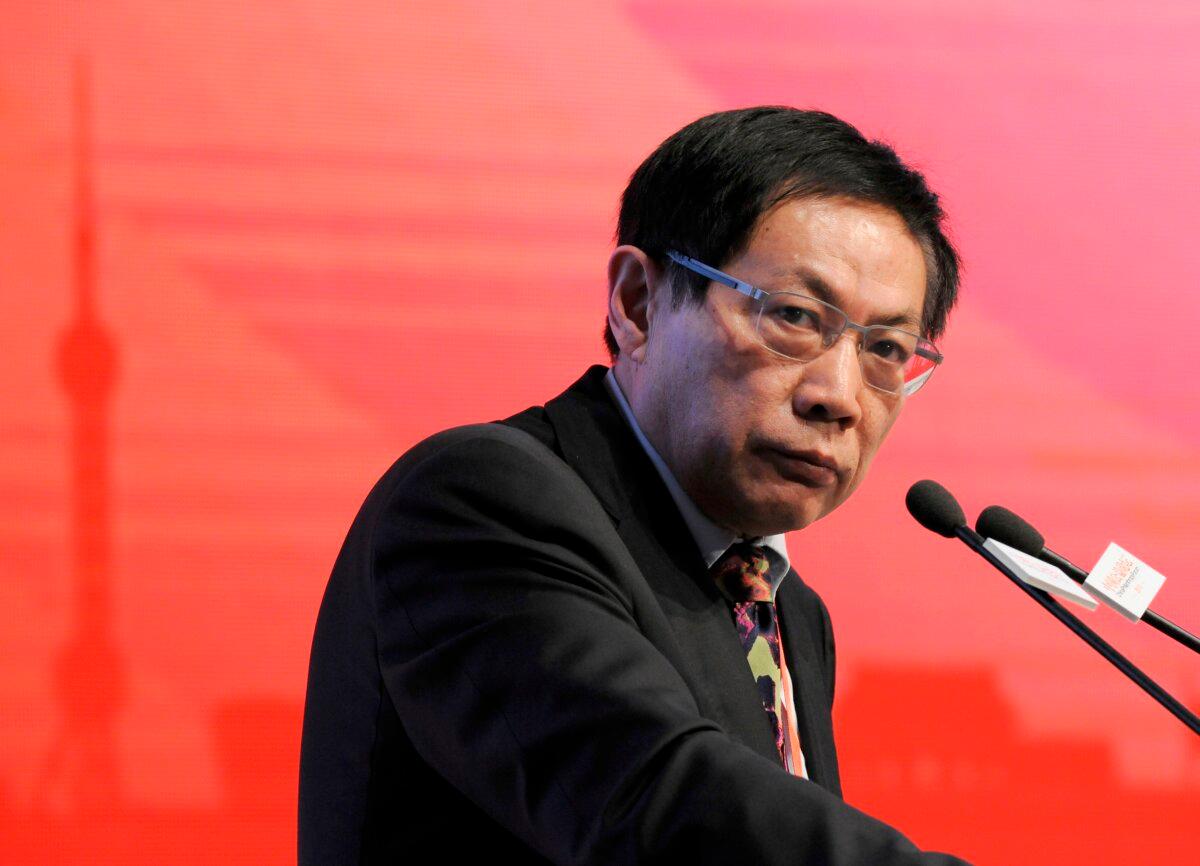Ren Zhiqiang, the former chairman of state-owned property developer Huayuan Group, gives a speech at the China Public Welfare Forum in Beijing on Nov. 18, 2013. (CNS/AFP via Getty Images)