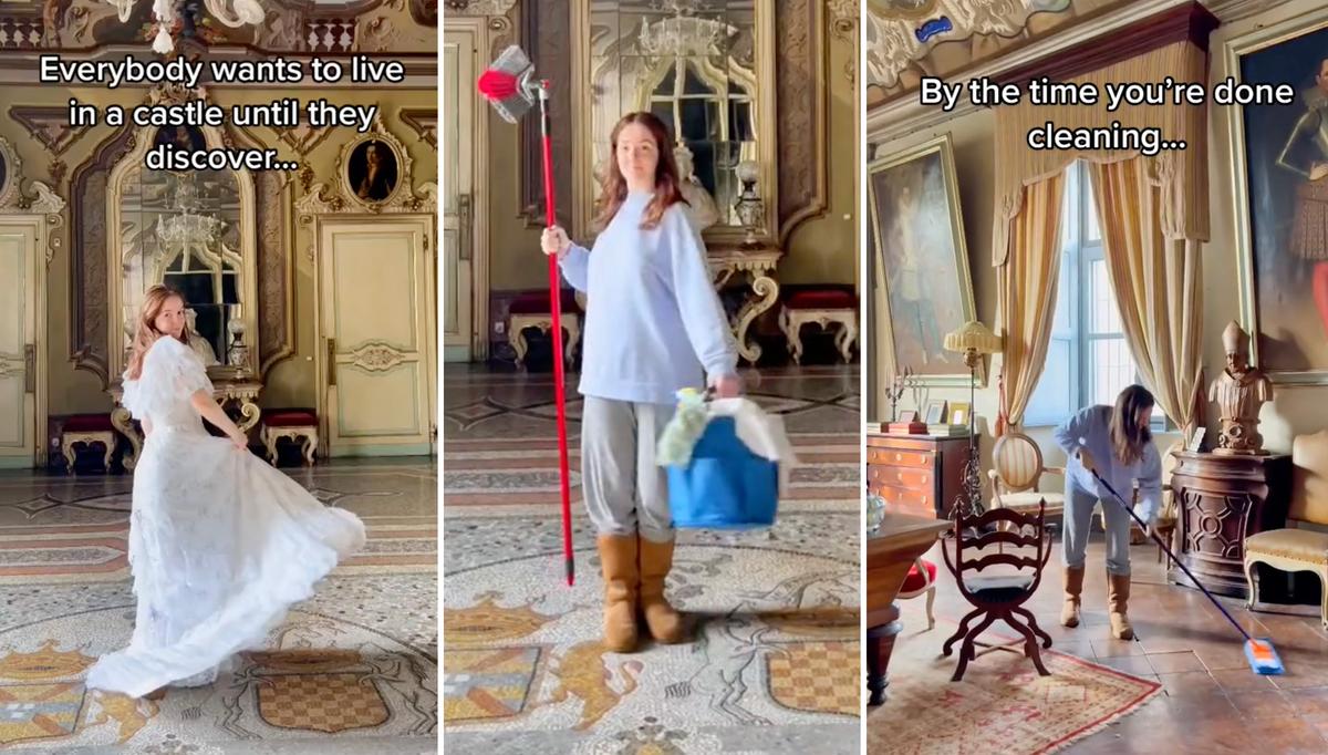 In a series of pictures, Ludovica Sannazzaro shows her followers on social media the hard work that goes into maintaining the castle. (Courtesy of <a href="https://www.instagram.com/thecastlediary/?hl=en">Ludovica Sannazzaro</a>)
