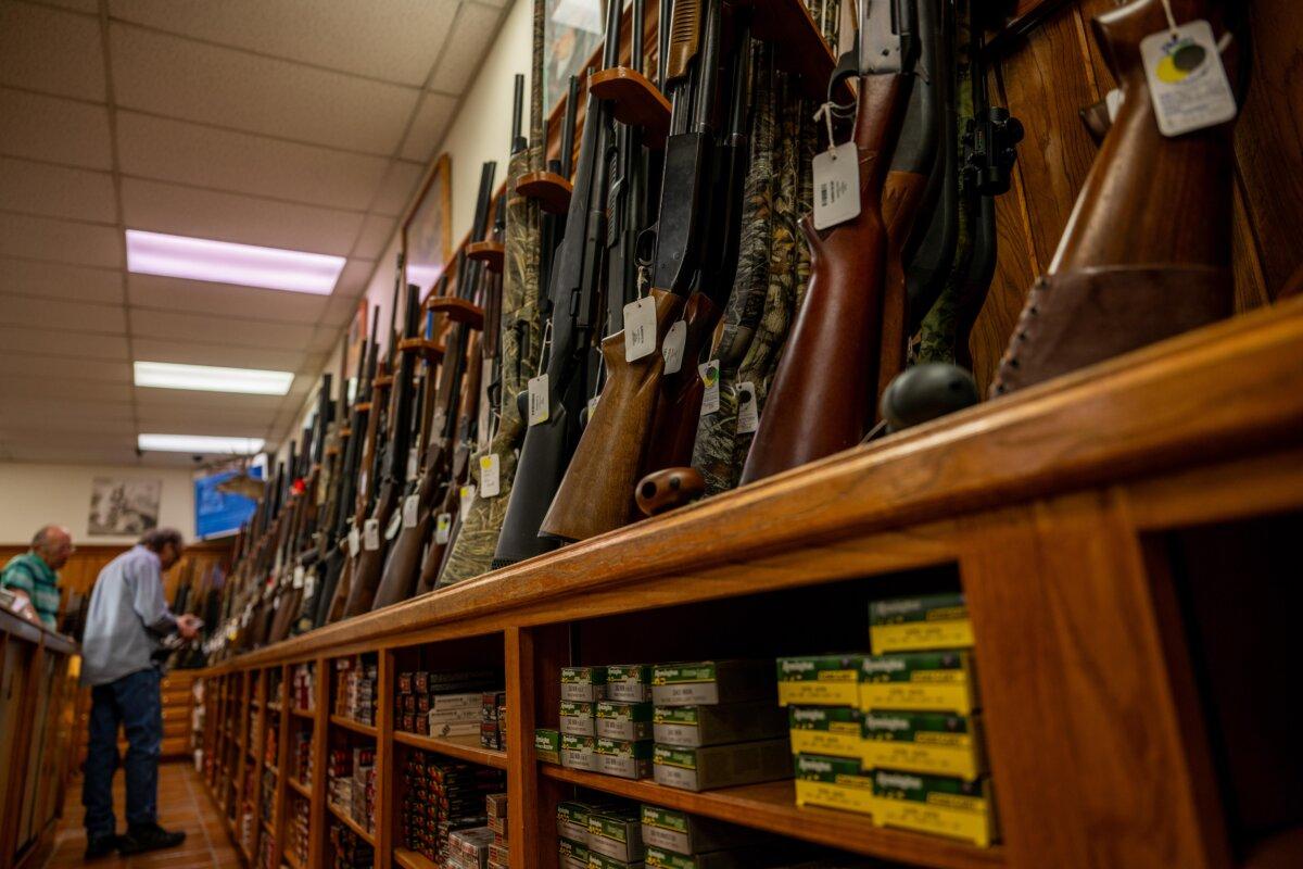 Customers shop for firearms in the McBride Guns Inc. store in Austin, Texas, on Aug. 25, 2023. (Brandon Bell/Getty Images)