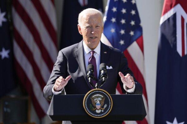 President Joe Biden speaks during a news conference in the Rose Garden of the White House in Washington, on Oct. 25, 2023. (The Canadian Press/Manuel Balce Ceneta)
