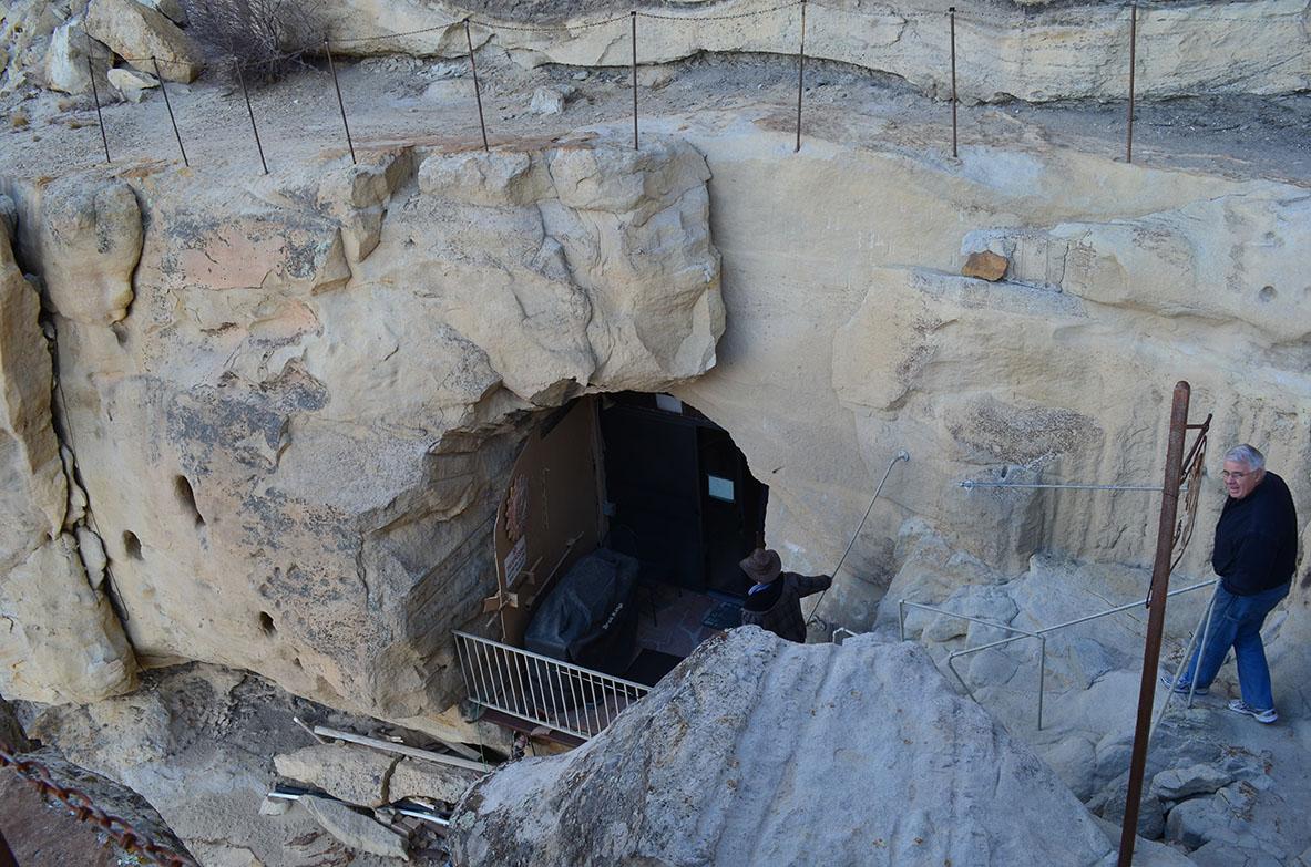 The entrance to Mr. Black’s cave domicile, hewn from living sandstone on the side of a cliff in New Mexico. (Courtesy of <a href="https://kokoscave.us/">Kokopelli’s Cave</a>)