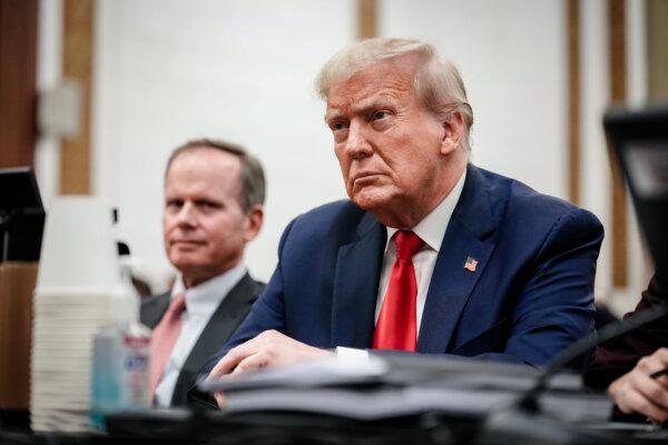 Former President Donald Trump sits in the courtroom for his civil fraud trial at New York State Supreme Court, in New York, on Oct. 17, 2023. (Seth Wenig/Pool/Getty Images)