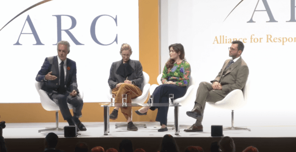 The panel discusses the sexual revolution at the Alliance for Responsible Citizenship conference in London on Nov. 1, 2023. (Screenshot/ Alliance for Responsible Citizenship)