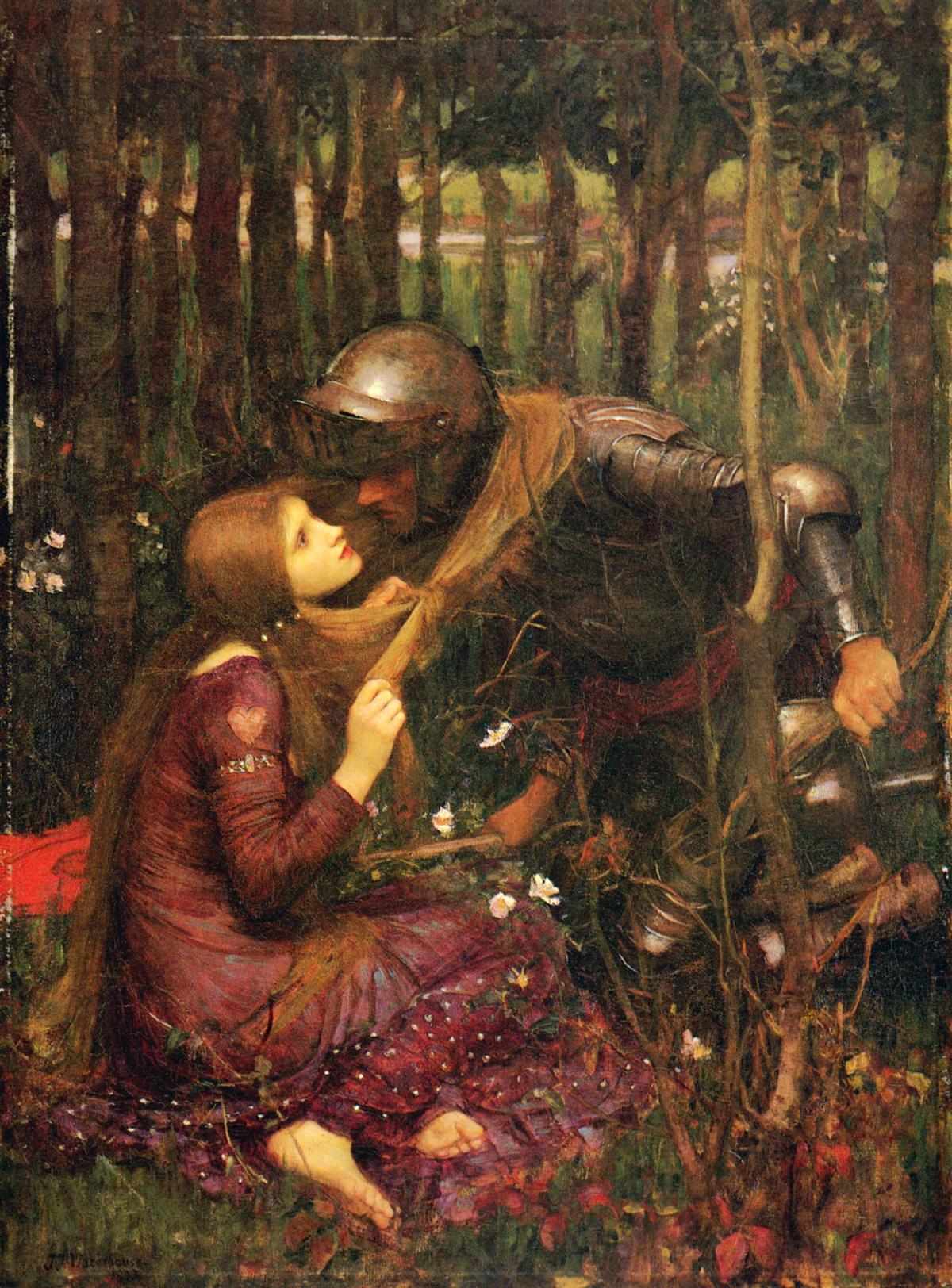 "La Belle Dame sans Merci" ("The Beautiful Lady Without Mercy"), 1893, by John William Waterhouse. Oil on canvas. Hessian State Museum Darmstadt, Germany. (Public Domain)