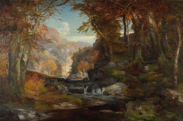 “A Scene on the Tohickon Creek: Autumn,” 1868, by Thomas Moran. Oil on canvas; 30 inches by 45 inches. The Frances E. Andrews Wilderness Fund, in memory of her Mother Mary Hunt Andrews. Minneapolis Institute of Art, Minn. (Public Domain)