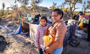 Illegal Migrants Wait at US Encampments Along Border, Former School in San Diego
