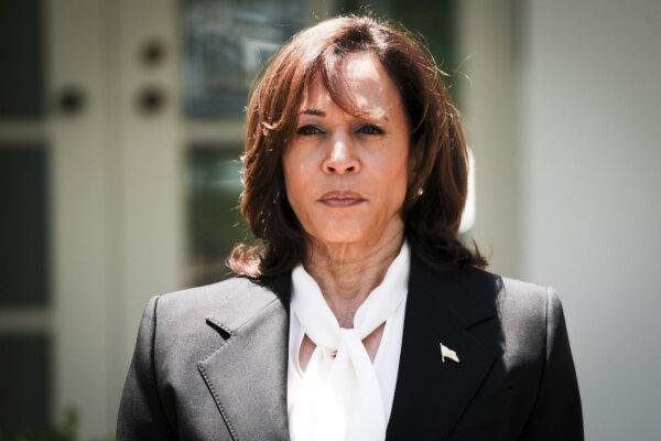 Vice President Kamala Harris attends a Rose Garden event at the White House on May 25, 2023. (Madalina Vasiliu/The Epoch Times)