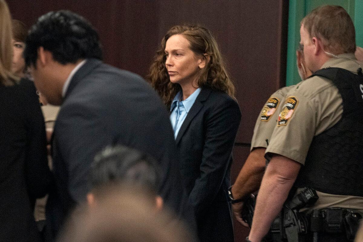 Kaitlin Armstrong enters the courtroom during the first day of her trial at the Blackwell-Thurman Criminal Justice Center in Austin, Texas, on Nov. 1, 2023. (Mikala Compton/Austin American-Statesman via AP, Pool)