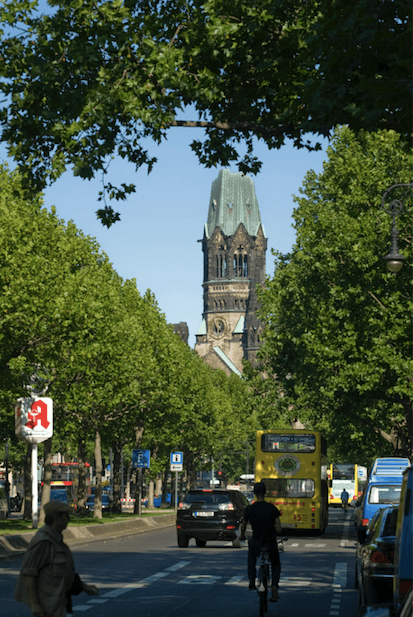 Kaiser Wilhelm Memorial Church, from a distance. (Copyright Visit Berlin. Photo by Wolfgang Scholvien)