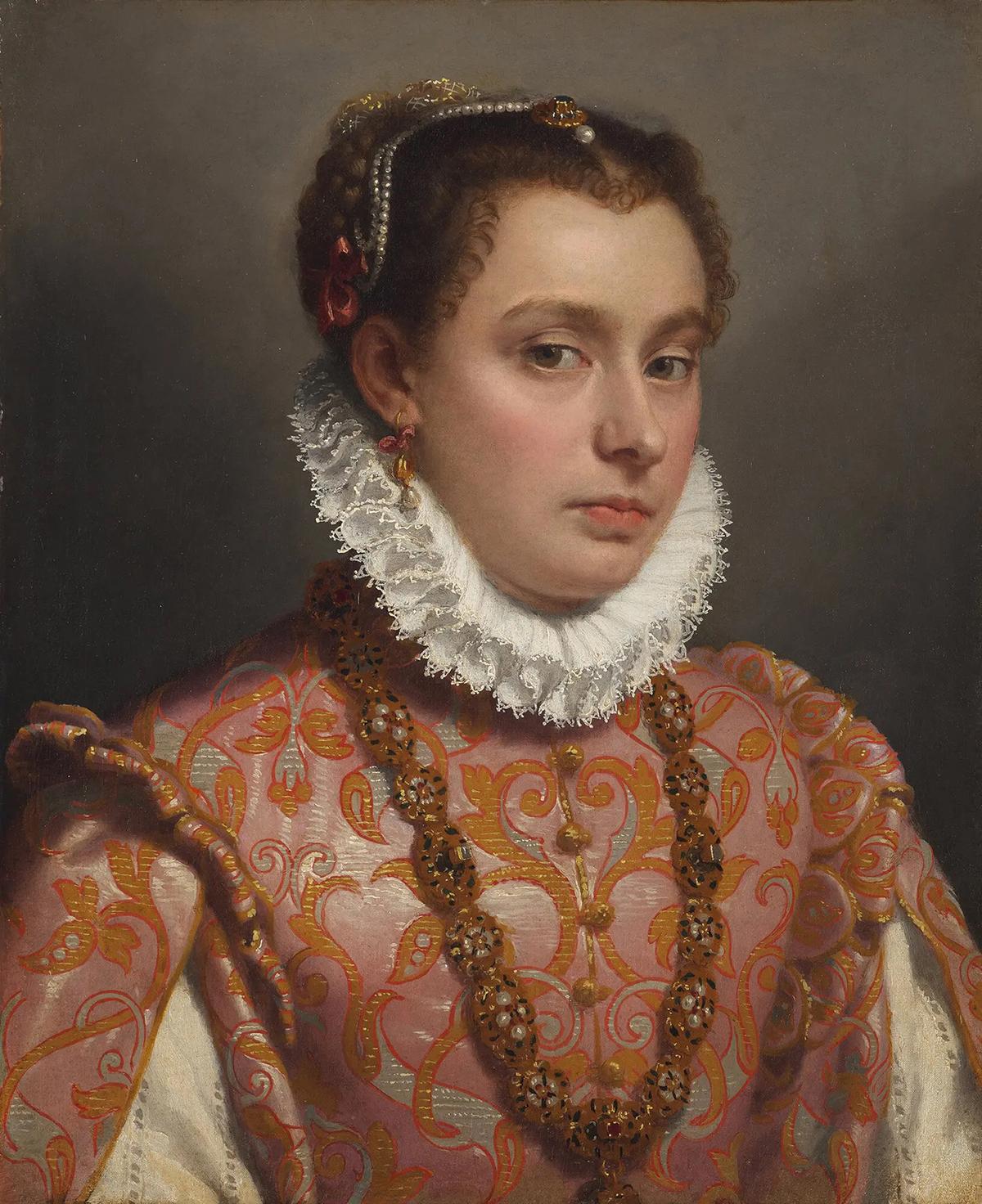 "Portrait of a Young Woman," circa 1575, by Giovanni Battista Moroni. Oil on canvas; 20 3/8 inches by 16 5/16 inches. The Frick Collection, New York City. (Public Domain)