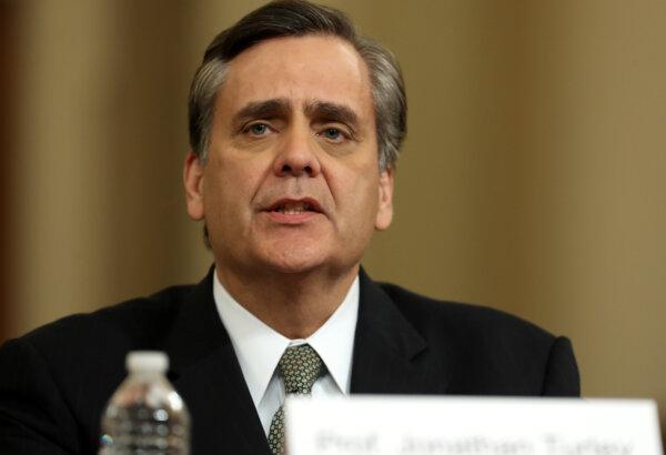 Constitutional scholar Jonathan Turley of George Washington University testifies before the House Judiciary Committee in the Longworth House Office Building on Capitol Hill in Washington on Dec. 4, 2019. (Chip Somodevilla/Getty Images)