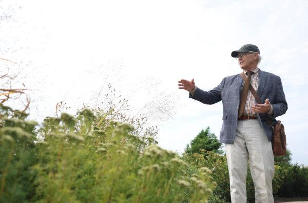 Fred Spicer, director of the Chicago Botanic Garden, in the Mitsuzo and Kyoko Shida Evaluation Garden on Oct. 4, 2023. (Trent Sprague/Chicago Tribune/TNS)