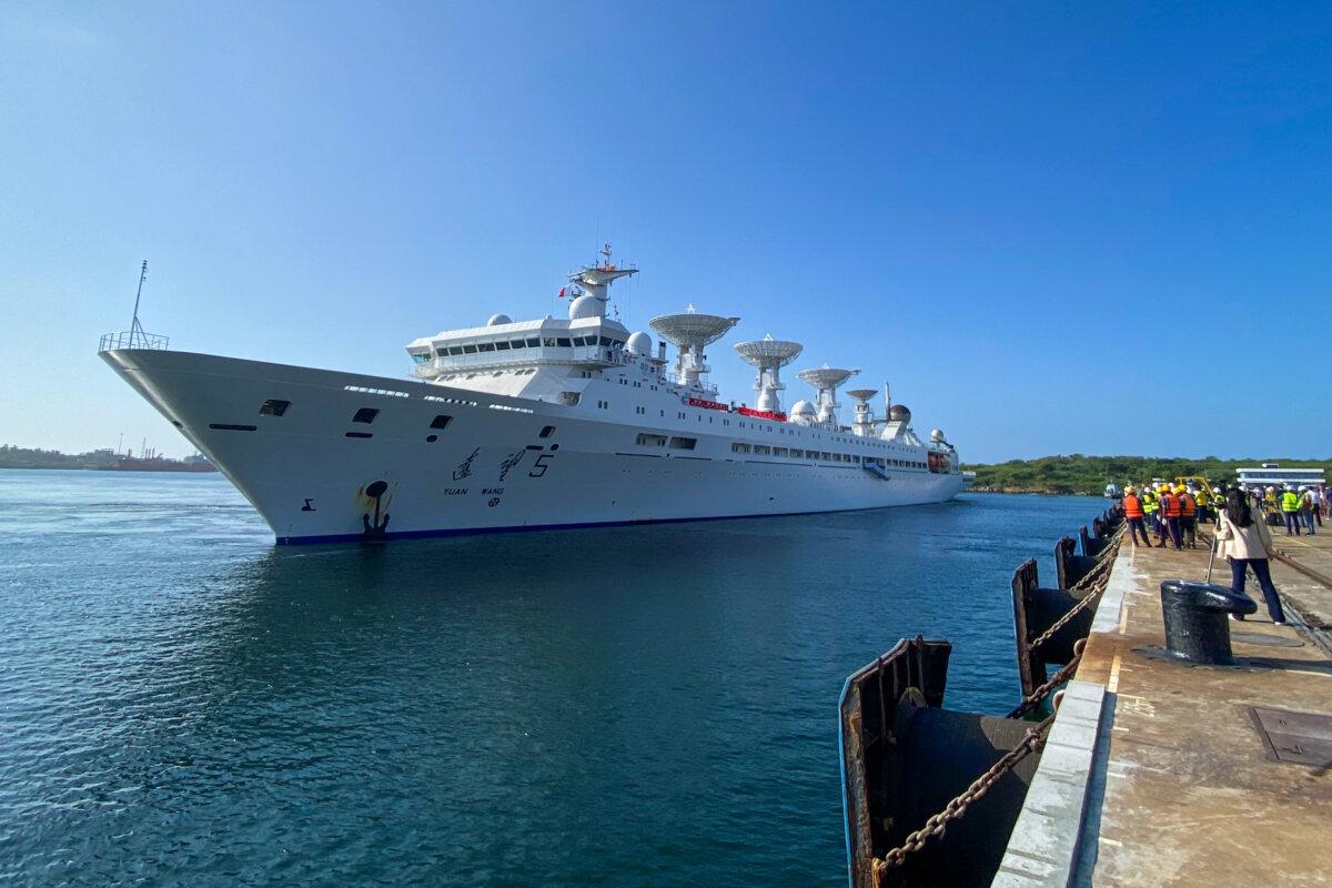 A Chinese research vessel entered Sri Lanka's Chinese-run southern port of Hambantota on Aug. 16, 2022, despite concerns from India and the United States about its activities. (Ishara S. Kodikara/AFP via Getty Images)