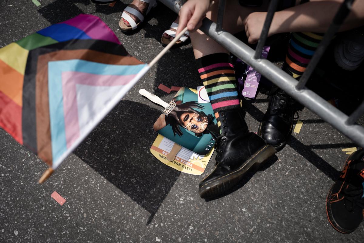  The annual New York City Pride March in New York on June 25, 2023. (Samira Bouaou/The Epoch Times)