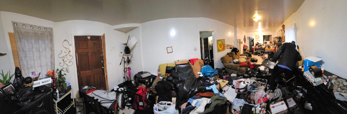 The owner of a rental unit prepares to clean up after a tenant was evicted. (Courtesy of Carolyn Silas-Sams)