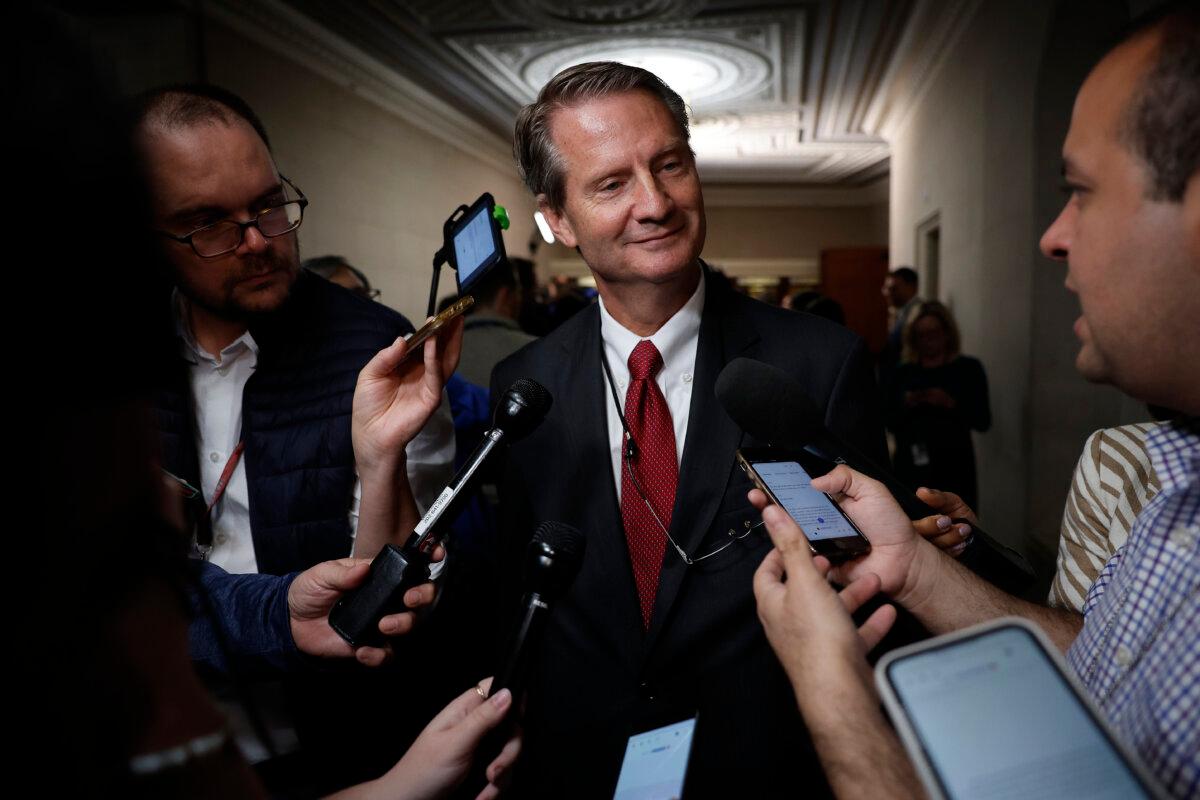 Rep. Tim Burchett (R-Tenn.) talks to reporters on Capitol Hill in Washington on Oct. 13, 2023. (Chip Somodevilla/Getty Images)