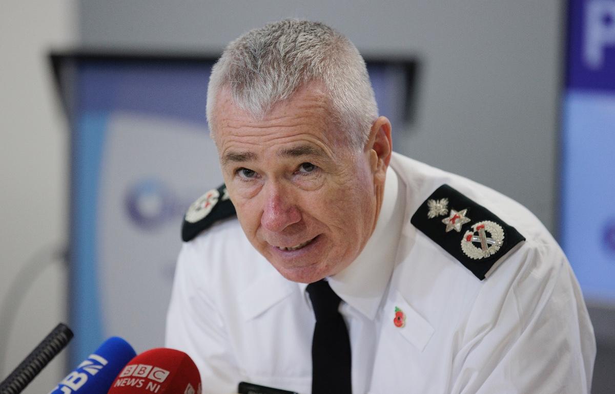 Jon Boutcher during a press conference at Cromac House in Belfast on Nov. 8, 2023, as the newly confirmed chief constable of the Police Service of Northern Ireland following approval by the Northern Ireland secretary. (PA Media)