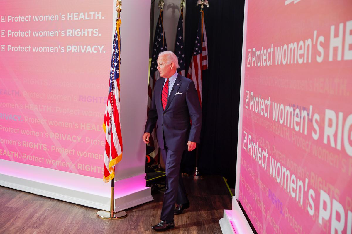 President Joe Biden arrives to speak with governors on reproductive health care at the White House on July 1, 2022. (Tasos Katopodis/Getty Images)