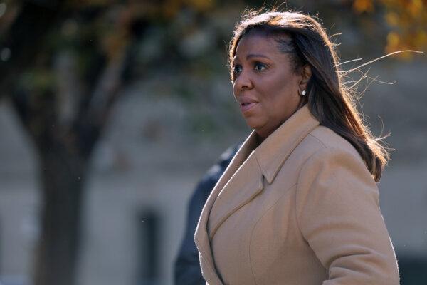 New York Attorney General Letitia James arrives for former President Donald Trump's civil fraud trial at New York State Supreme Court in New York City on Nov. 8, 2023. (Spencer Platt/Getty Images)