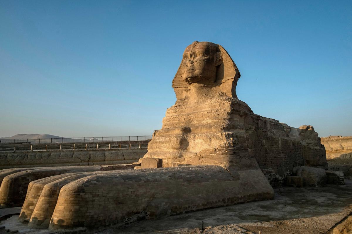 The Great Sphinx at the Giza Pyramids, west of Cairo. (KHALED DESOUKI/Getty Images)