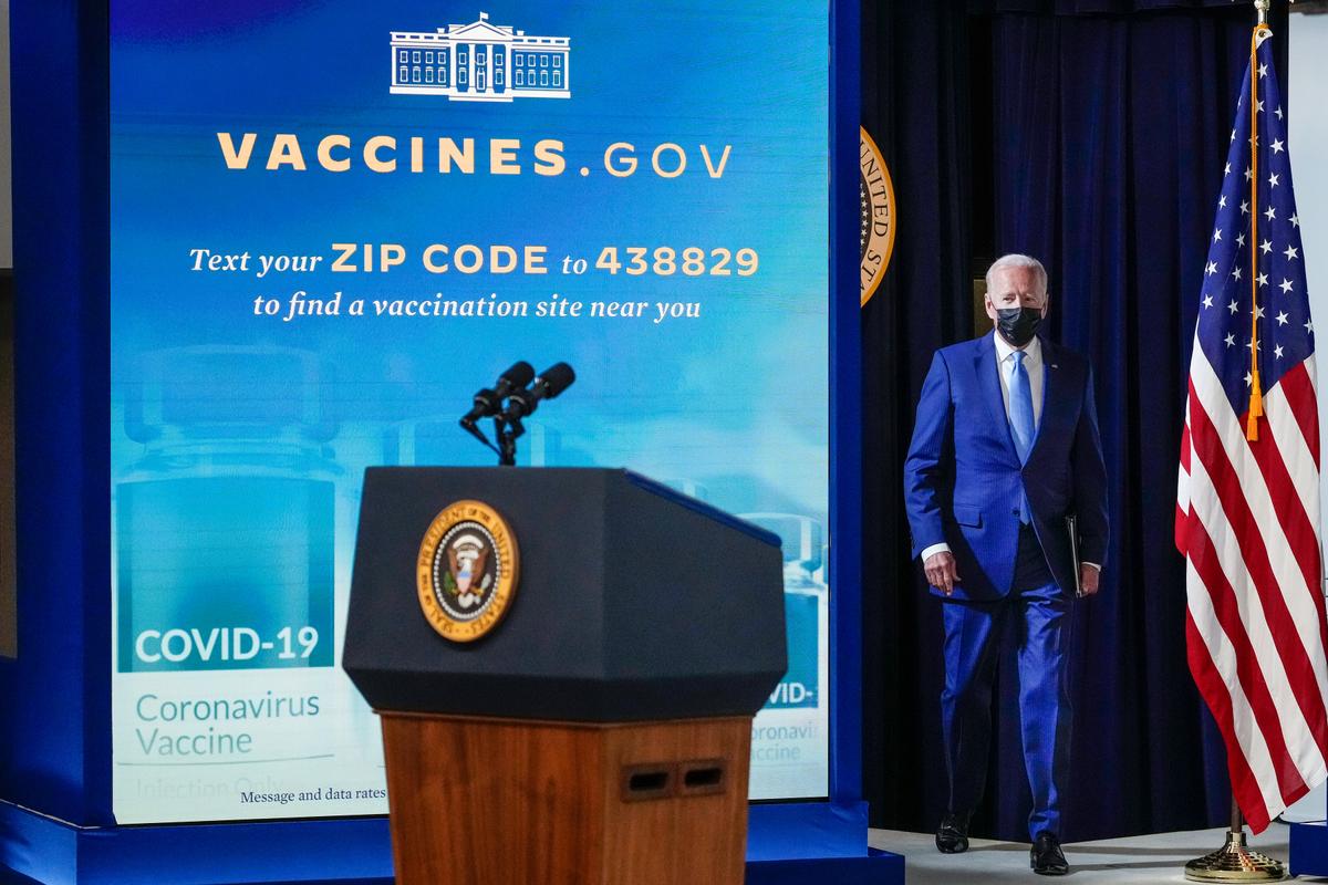  President Joe Biden prepares to speak about COVID-19 vaccines at the White House complex in Washington on Aug. 23, 2021. (Drew Angerer/Getty Images)