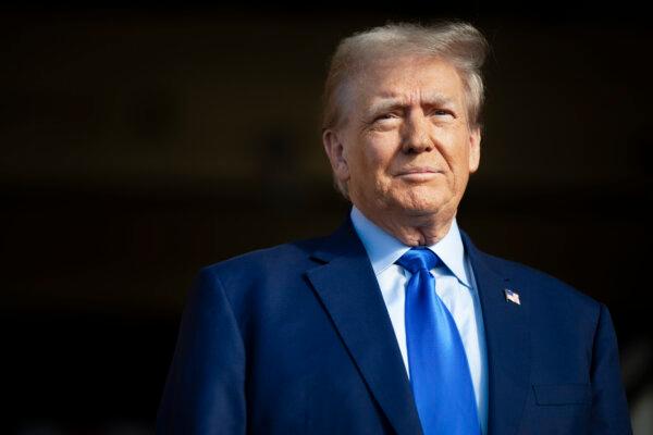 Republican presidential candidate former U.S. President Donald Trump looks on during a campaign rally at Trendsetter Engineering Inc., in Houston, Texas, on Nov. 2, 2023. (Brandon Bell/Getty Images)