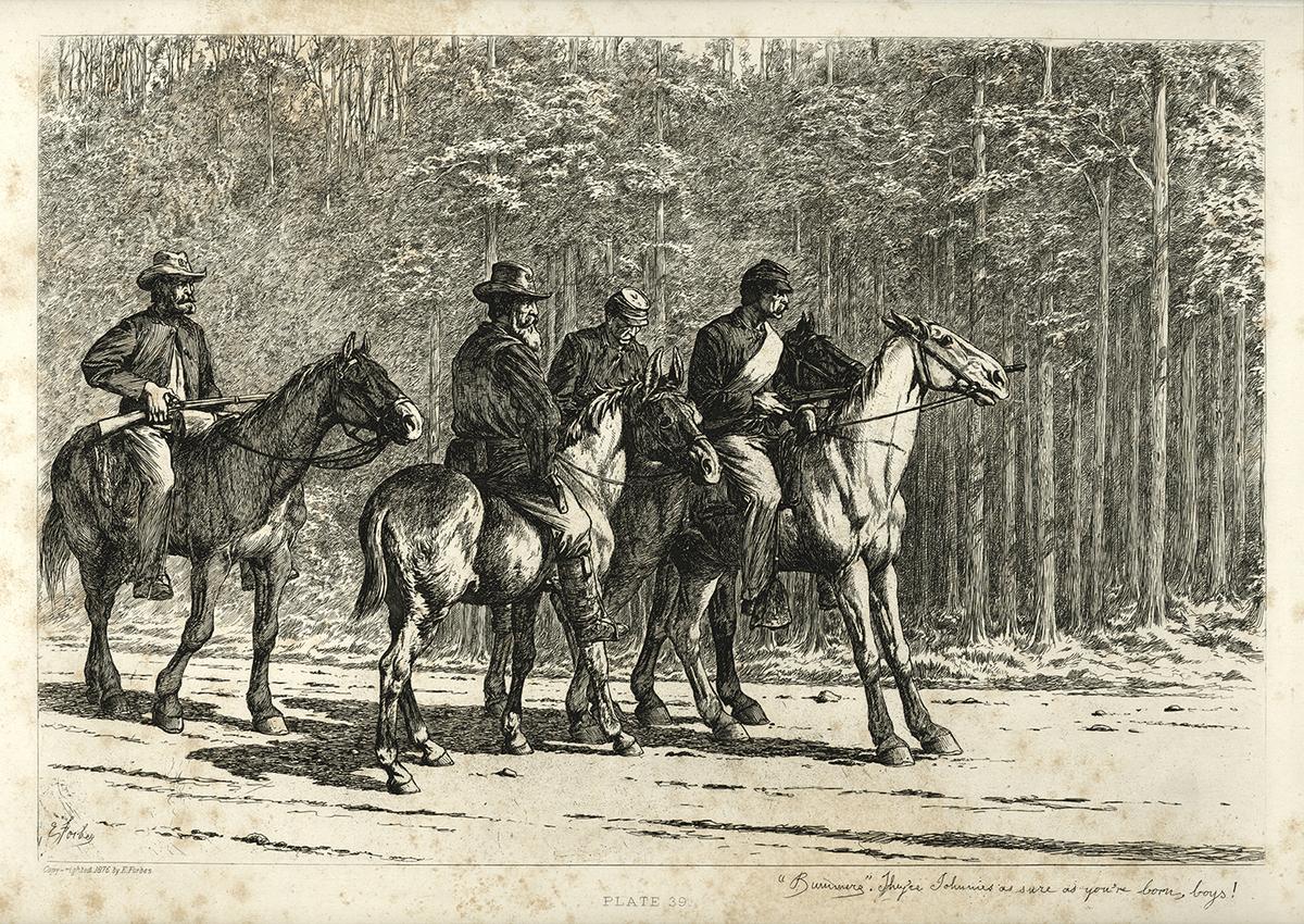  "Bummers," 1876, by Edwin Forbes. Missouri Historical Museum. (Public Domain)