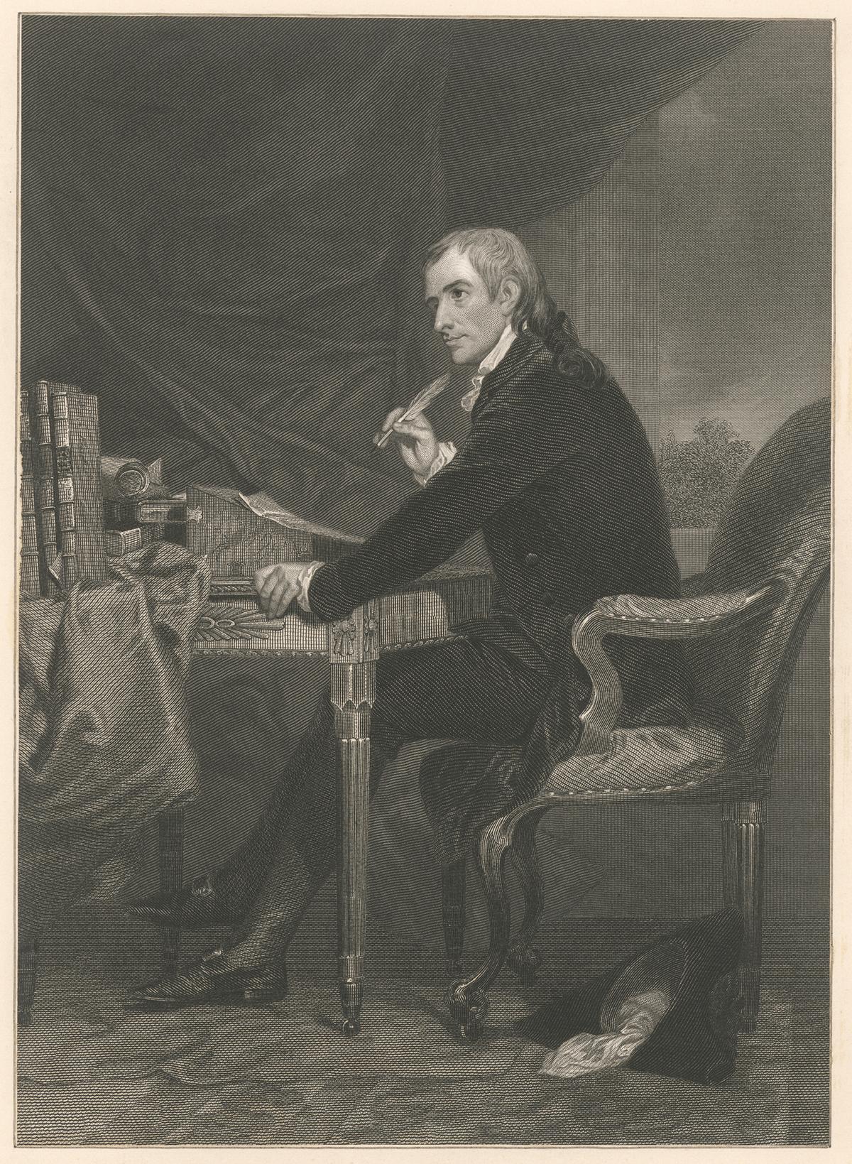 A print of Francis Hopkinson after the 1785 painting by Robert Edge Pine. New York Public Library. (Public Domain)